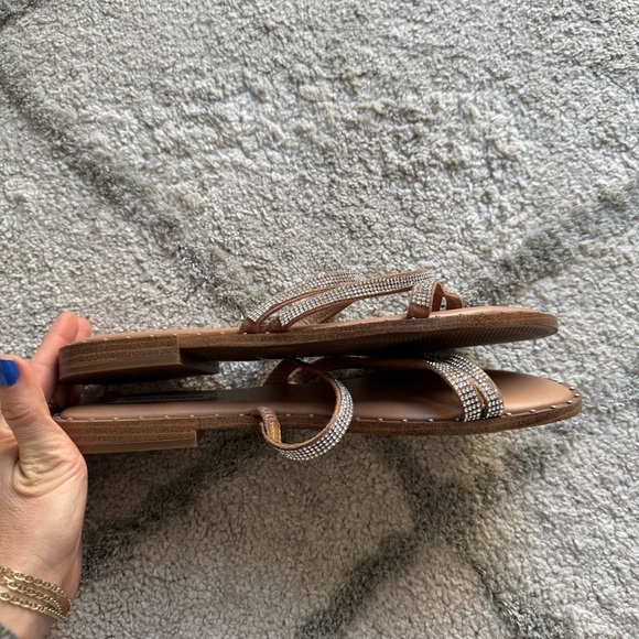 Steve Madden sandals LOOMI embellished Slip On 3 strap Rhinestone Studded 10 - Picture 15 of 15